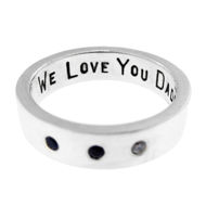Picture of Thick Silver Birthstone Ring
