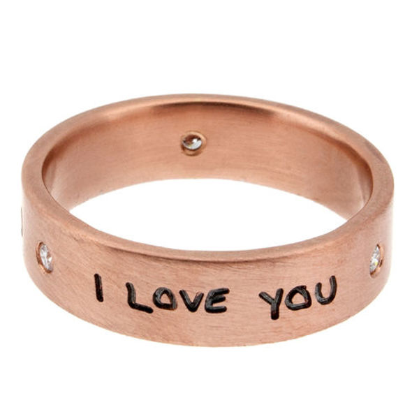 Picture of 14K Rose Gold Handwritten Message Ring